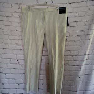 Worthington, Size 18, Tan/White Stripe Ankle Pants